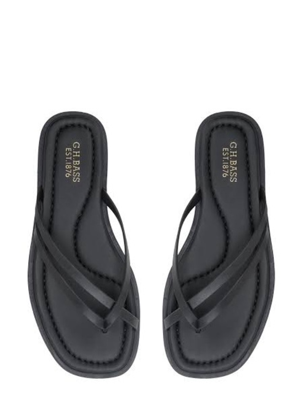 G.H.Bass Nora Strappy Minimalist Thong Sandal Black Size 10
